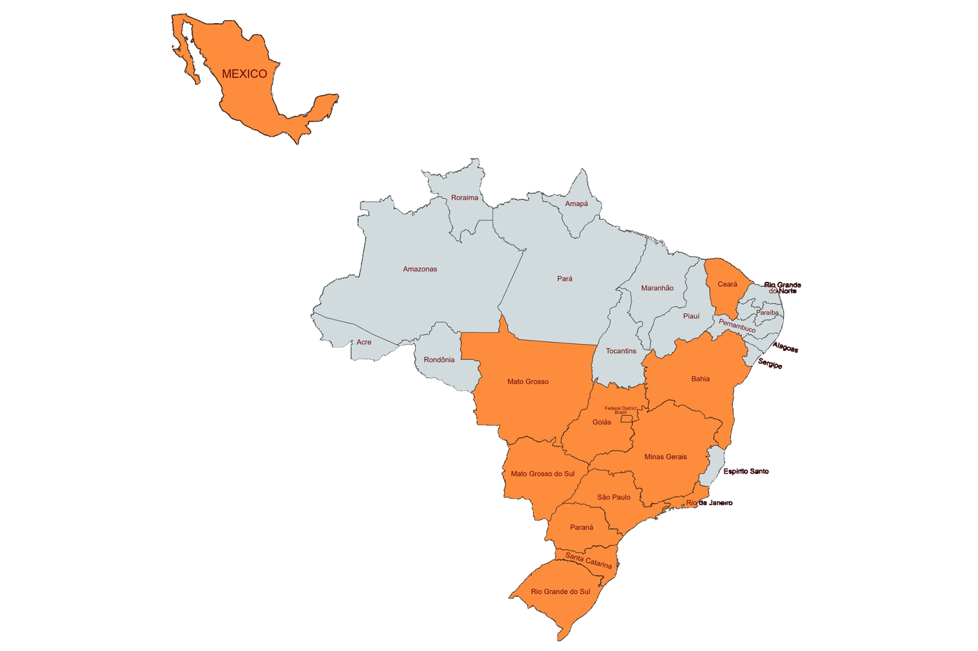 Mapa de atuação